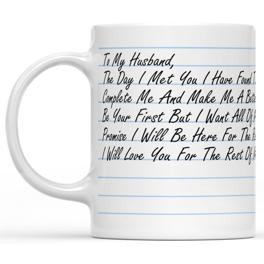 Custom Message Love Letter for Husband Gift Mug, Meaningful Anniversary Gift Mug for Him