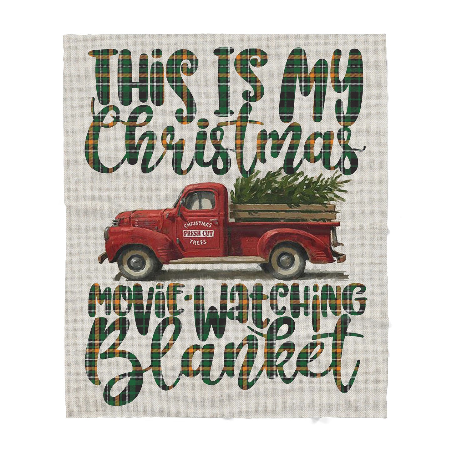 This is My Christmas Movie Watching Blanket, Funny Christmas Blanket Gift Ideas, Tartan Blanket