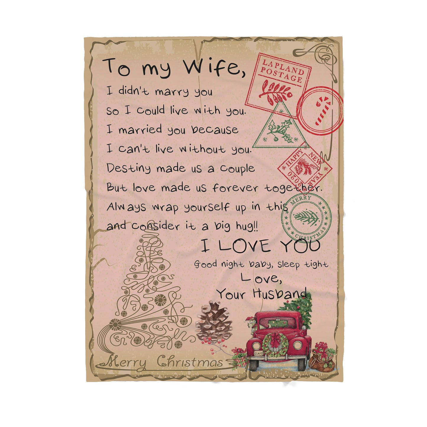 Blanket Christmas Gift For Her, Birthday Gift For Wife, I Could Live With You