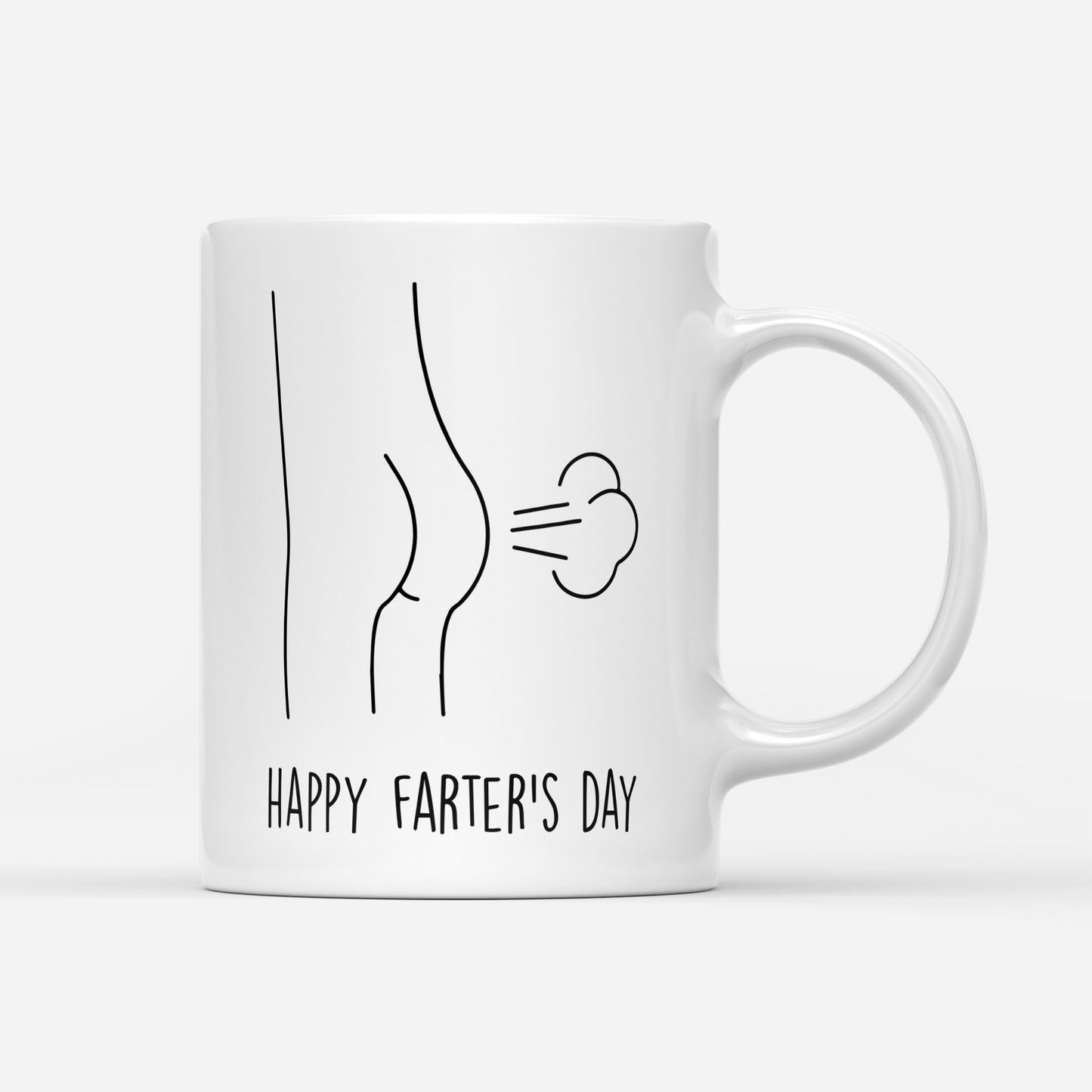 Happy Farters Day Funny Gift Ideas for Dad Fathers Day DS White Mug