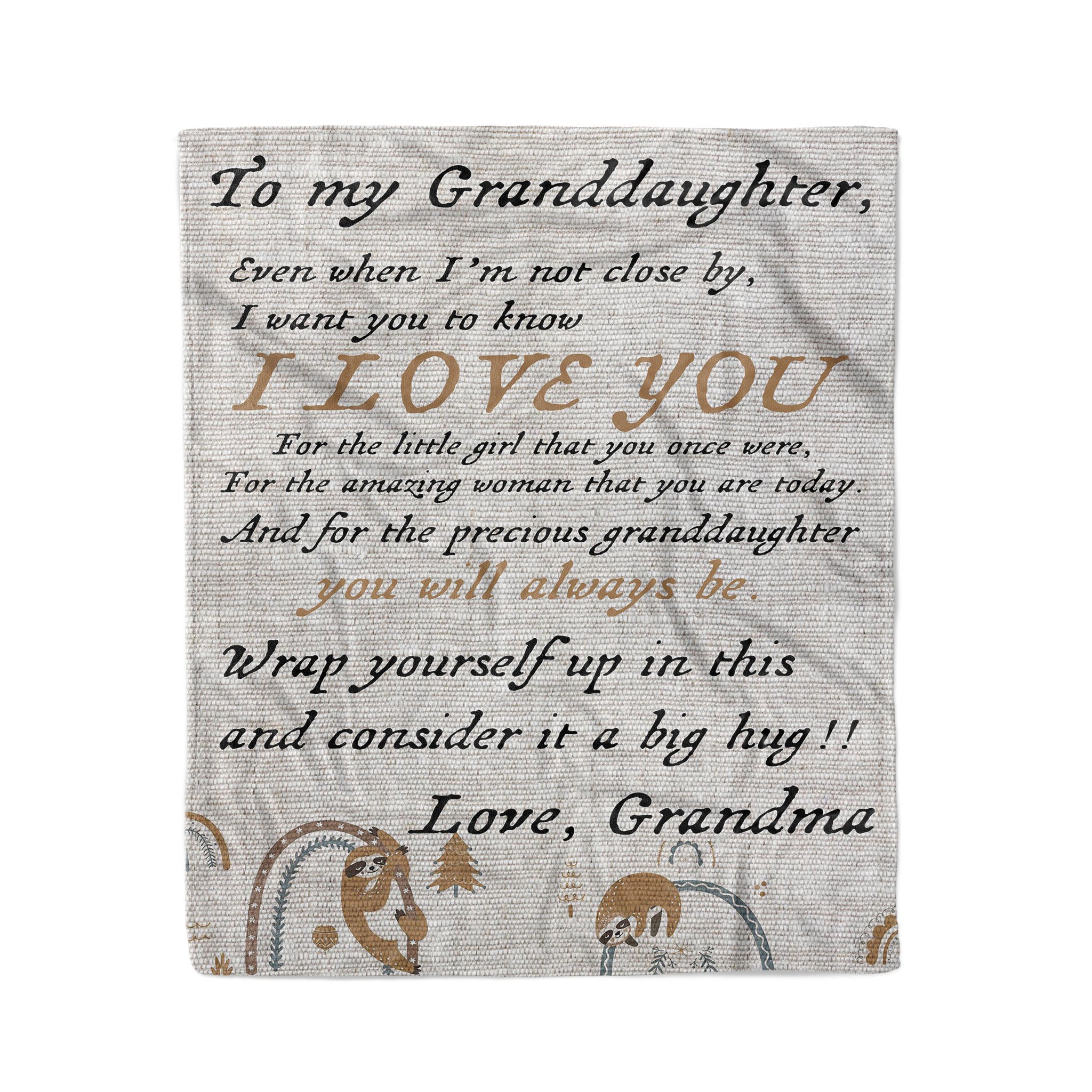 Gifts for Grandma, Birthday Gifts for Grandma, Kainsy I Love You Grandma  Gift Blanket, with Printed Blanket, Unique Grandma Gift from Granddaughter  or