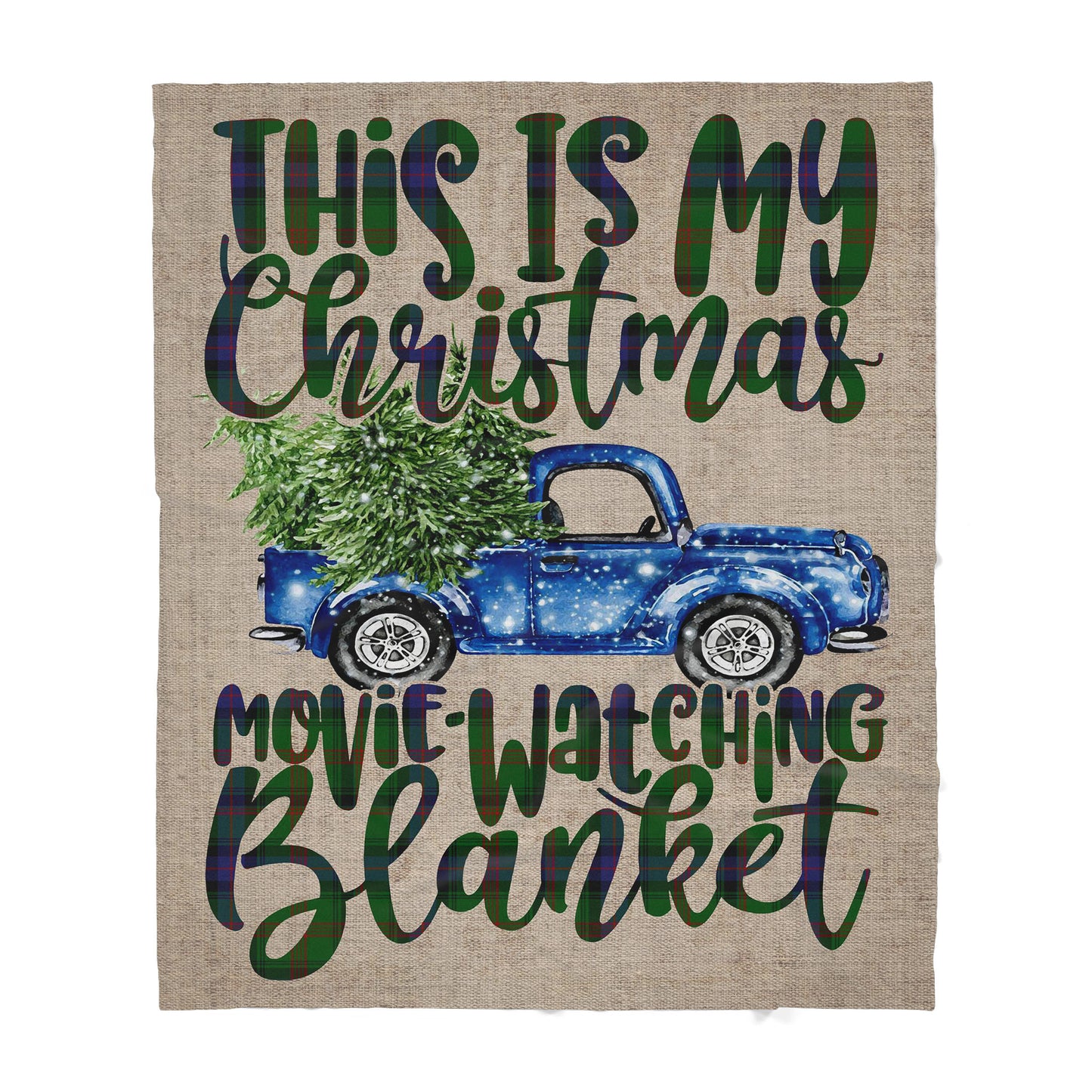 This is My Christmas Movie Watching Blanket, Funny Christmas Blanket Gift Ideas, Tartan Blanket