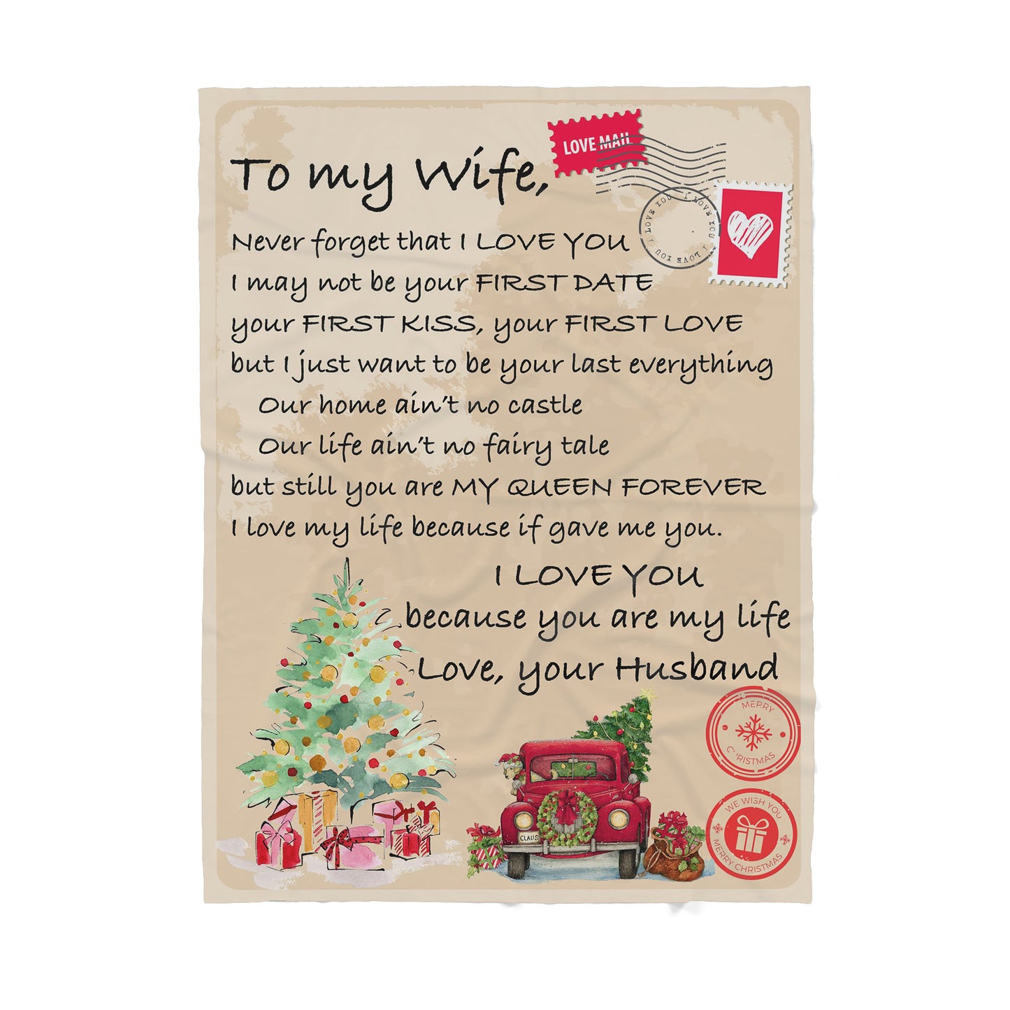 Blanket Christmas Gift For Wife, Valentines Day Gifts For Her, You Are My Life