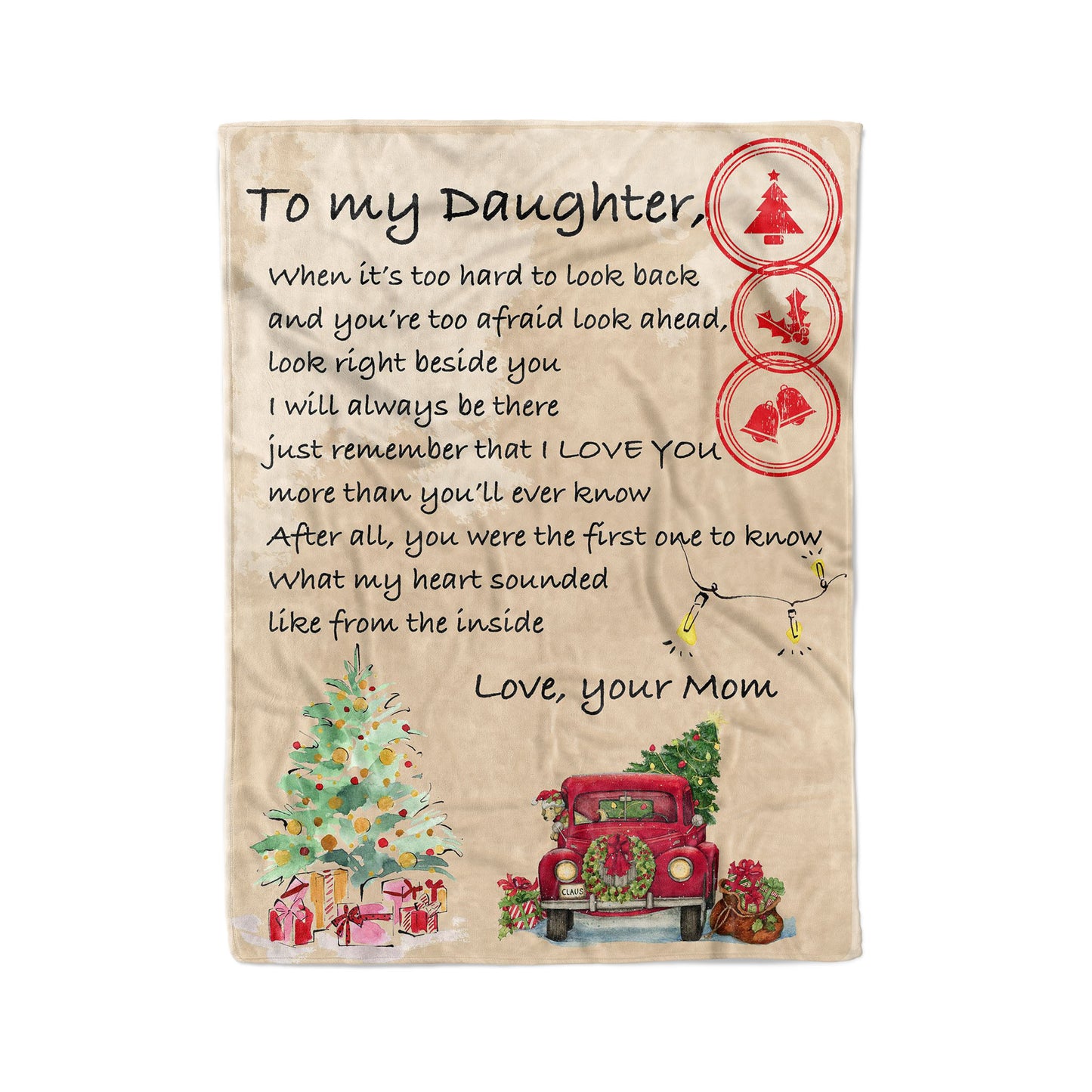 Blanket Christmas Gift Ideas For Daughter, Personalized Gifts For Daughter, To Look Back