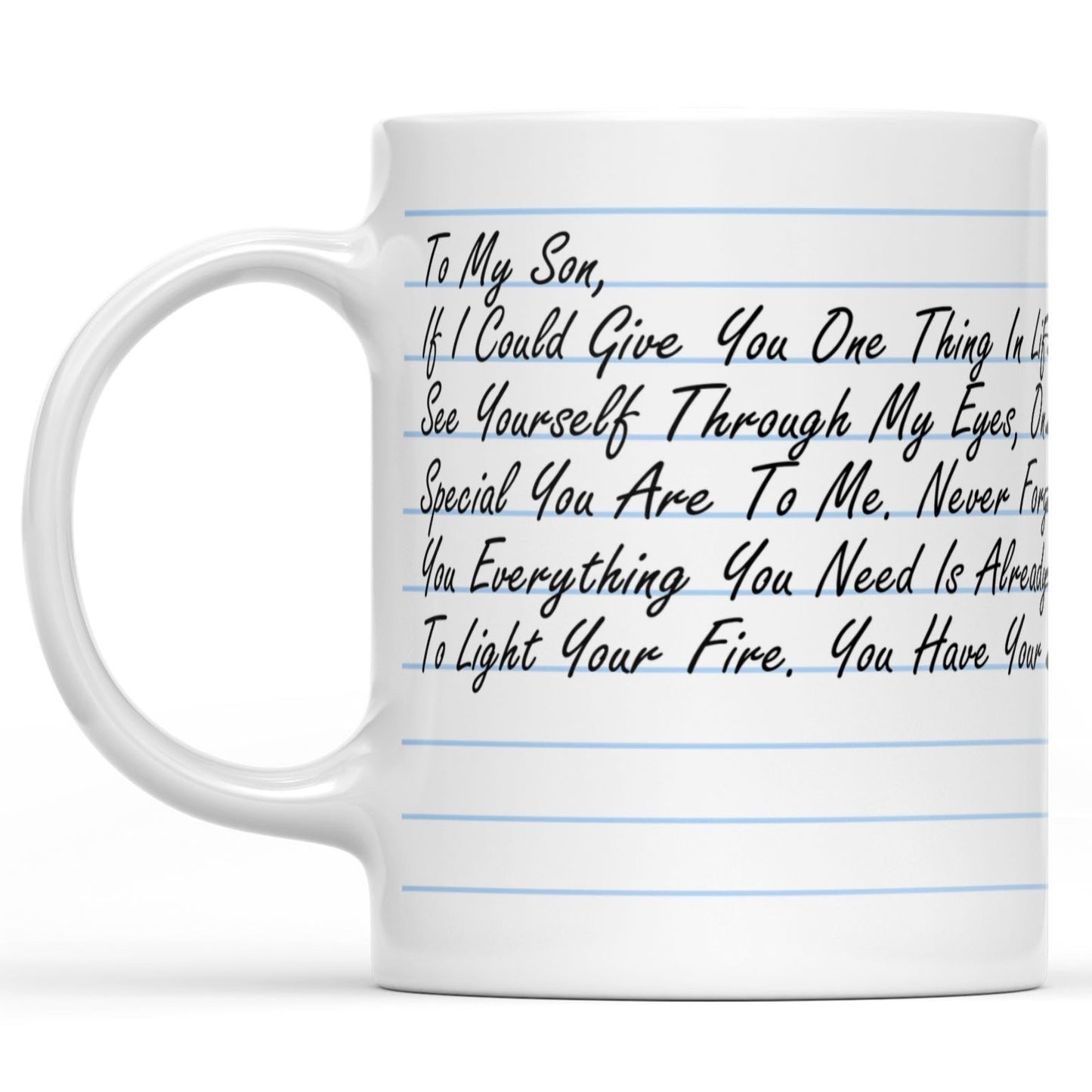 Thoughtful Message Letter Gift Mug for Son, Custom Birthday Gift Mug for Son From Mom