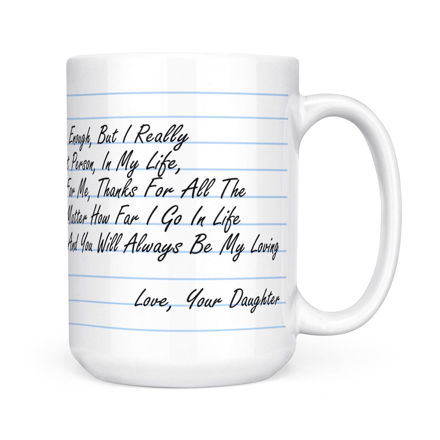 Customized Love Message Letter to Mom From Daughter Mug, Personalized Mug Mothers Day Gift Ideas