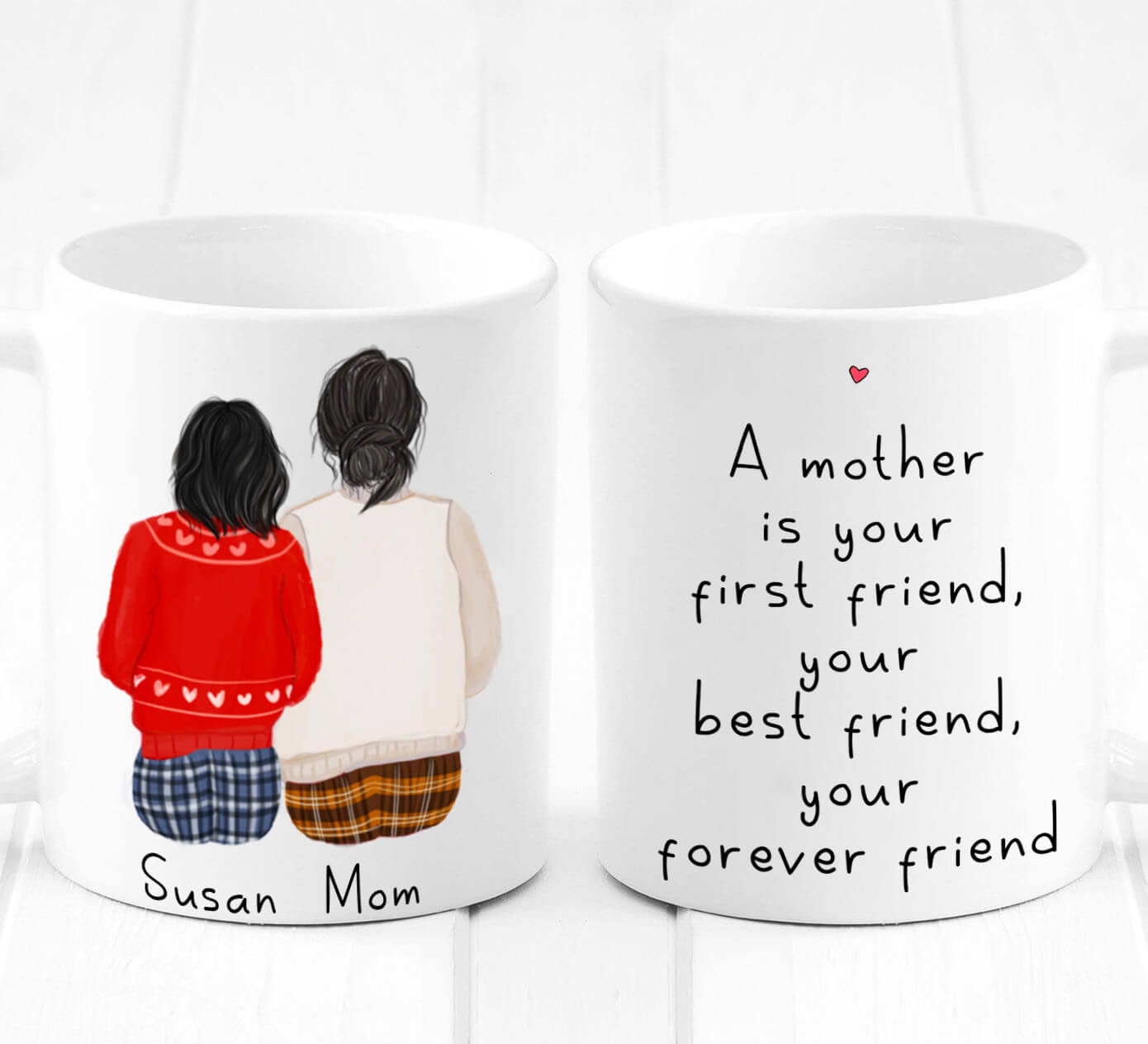 Personalized Daughter and Mom Mug, A Mother is Your First Best Forever  Friend Mug, Presents For Mom, Good Unique Thoughtful Mothers Day Gifts Mug  - Sweet Family Gift
