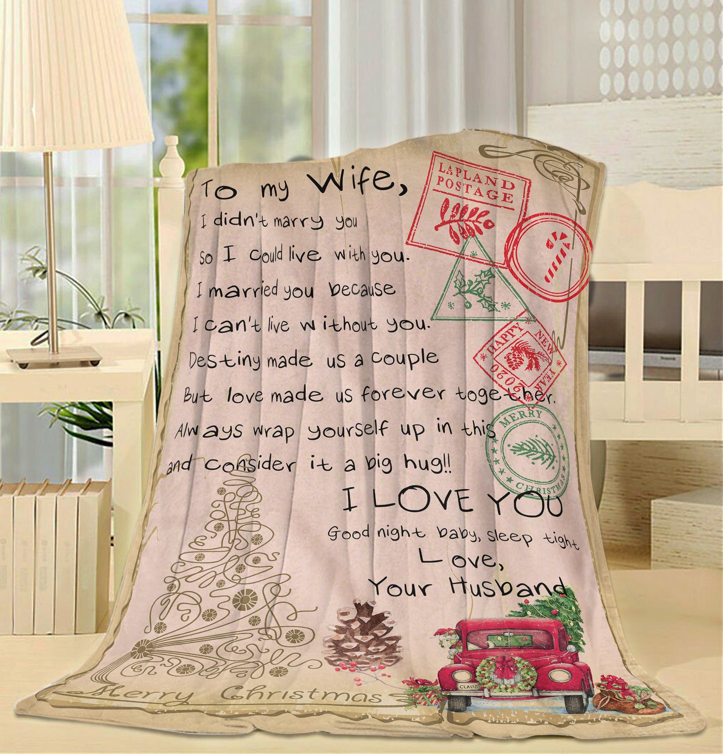 Blanket Christmas Gift For Her, Birthday Gift For Wife, I Could Live With You