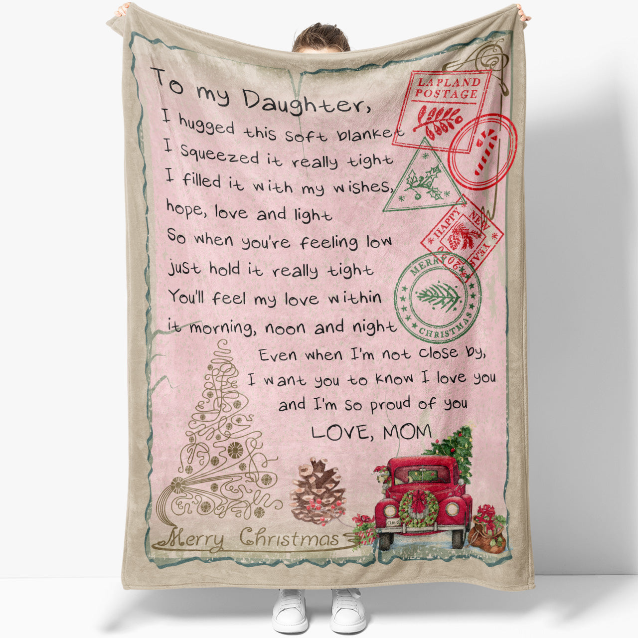 Blanket Gifts For Adult Daughter, Sentimental Gifts For Daughter From Mom, I Hugged This