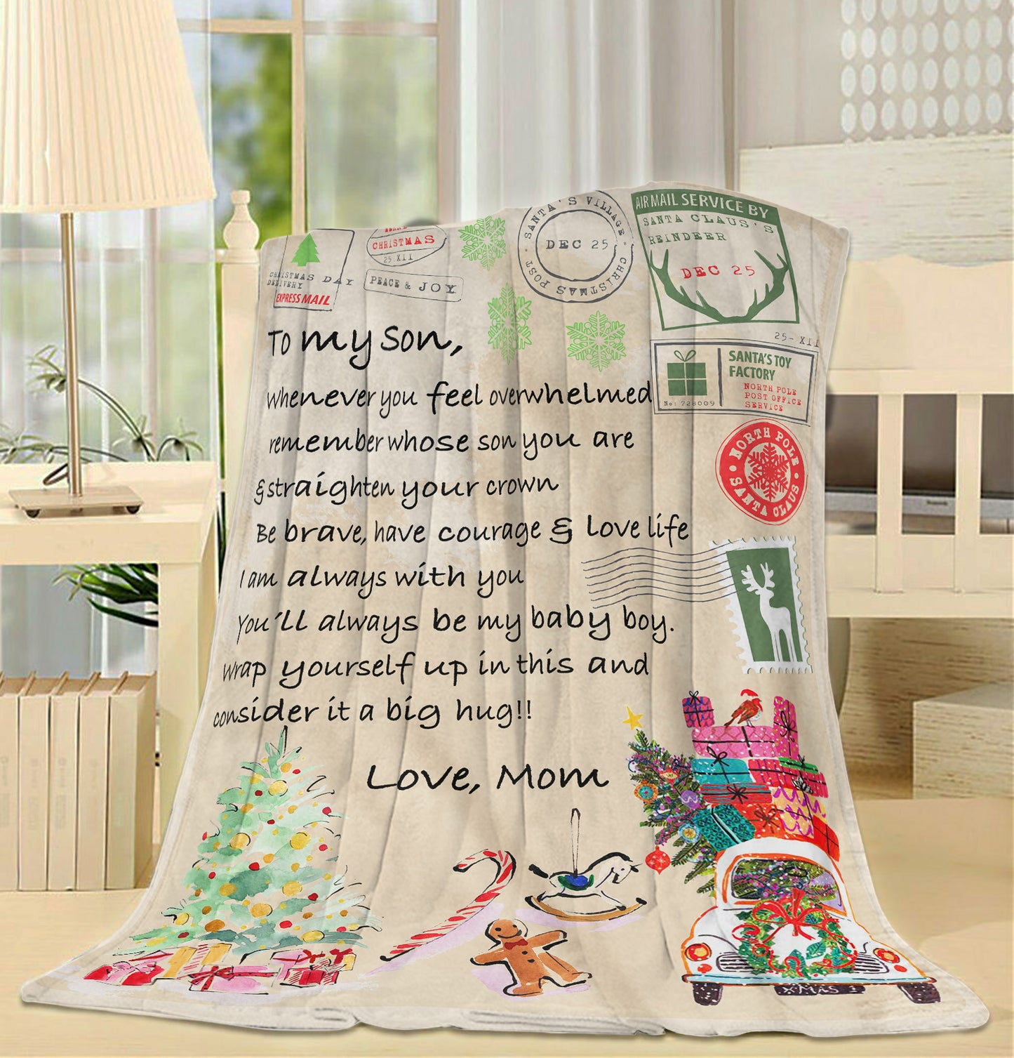 Blanket Gifts For Sons From Mothers, Gifts For 16 Year Old Son, Straighten Your Crown