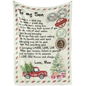 Blanket Gift For Son, High School Graduation Gifts For Son, Smile More Worry Less