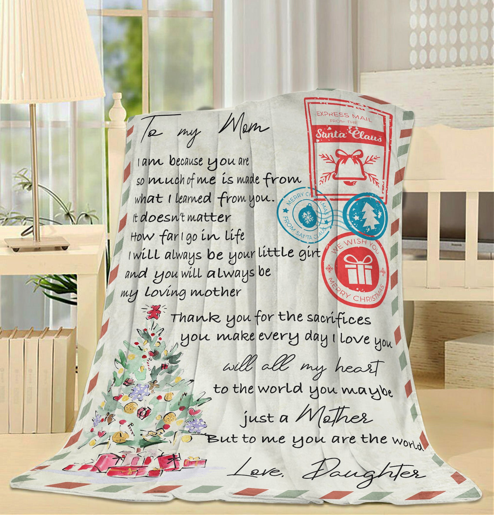 to My Mom Blanket Christmas Birthday Gifts for Mom Blanket from Daughter  Women Gifts for Xmas Thanksgiving Gifts for her I Love You Gifts for Mom