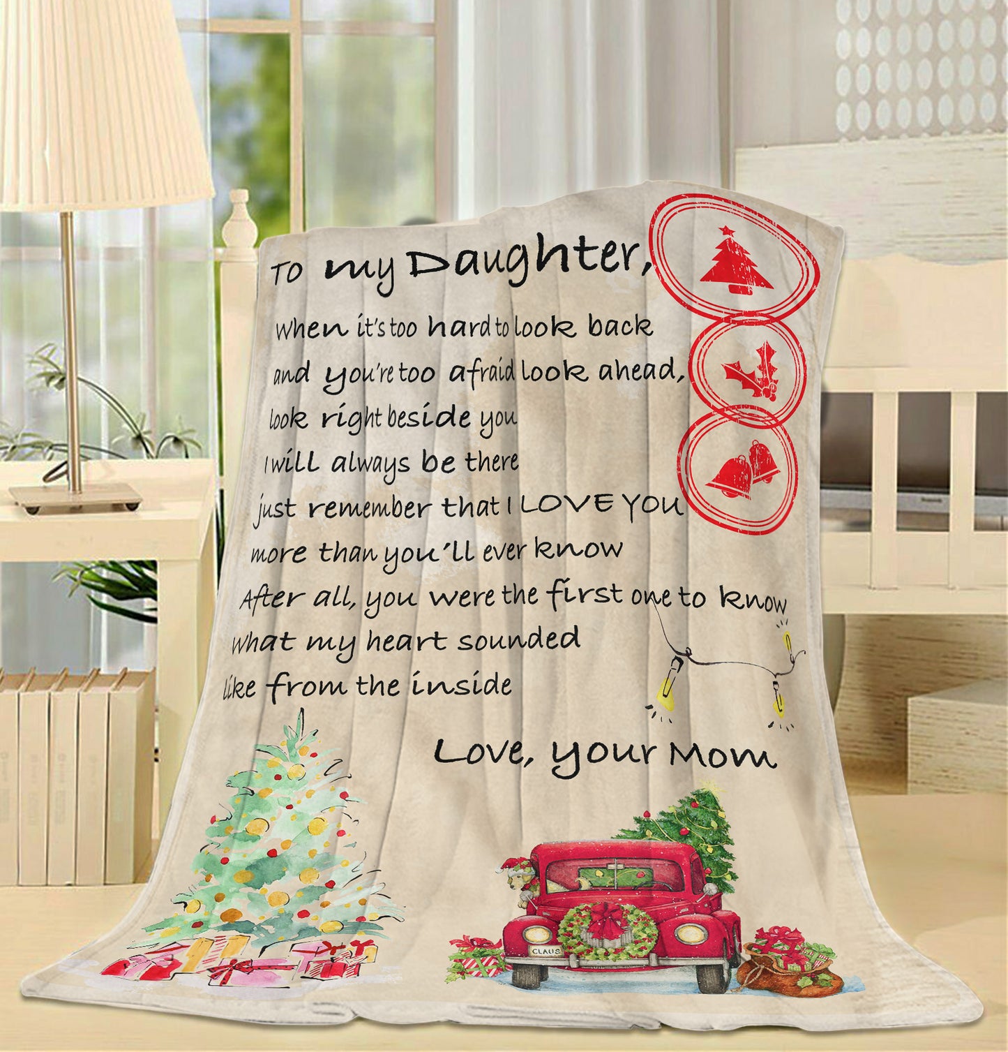 Blanket Christmas Gift Ideas For Daughter, Personalized Gifts For Daughter, To Look Back