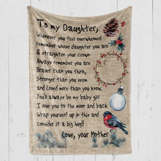 Christmas Blanket Gift For Daughter, Gifts For 18 Year Old Daughter, Feel Overwhelmed