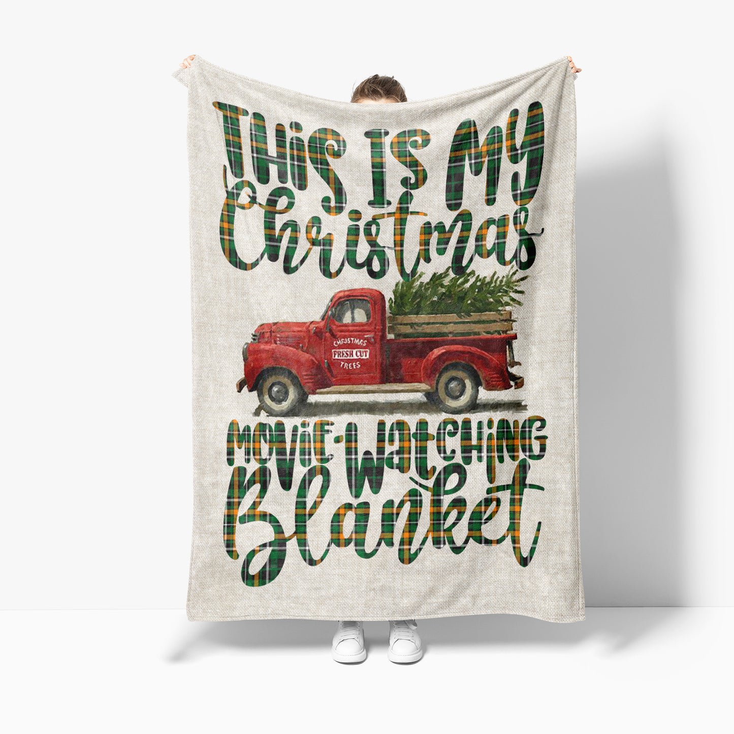 This is My Christmas Movie Watching Blanket, Funny Christmas Blanket Gift Ideas, Tartan Blanket