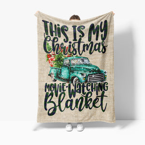 This is My Christmas Movie Watching Blanket, Funny Christmas Blanket Gift Ideas, Tartan Blanket