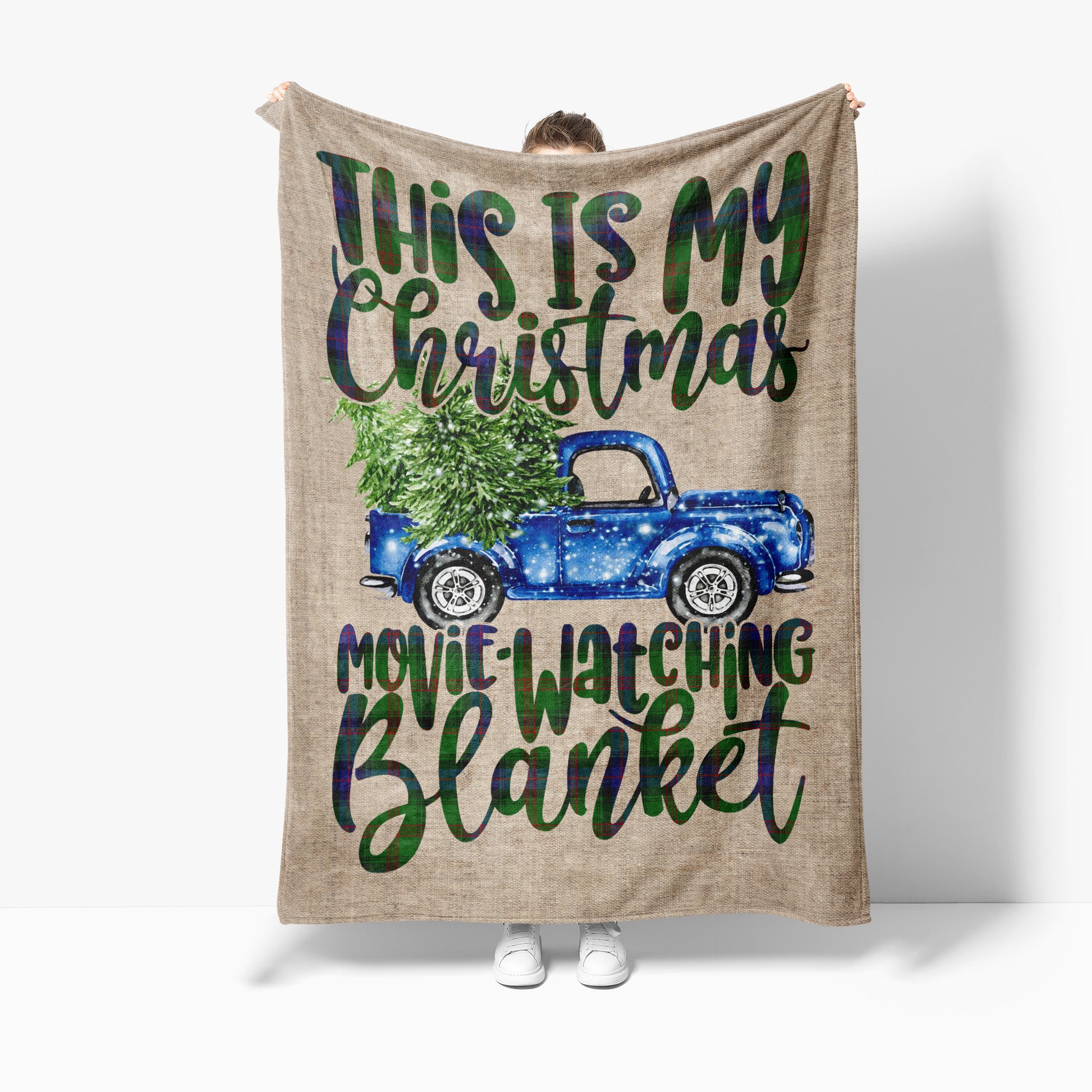 This is My Christmas Movie Watching Blanket, Funny Christmas Blanket Gift Ideas, Tartan Blanket