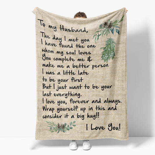 Blanket Gift For Husband, Birthday Present For Husband, I Met You