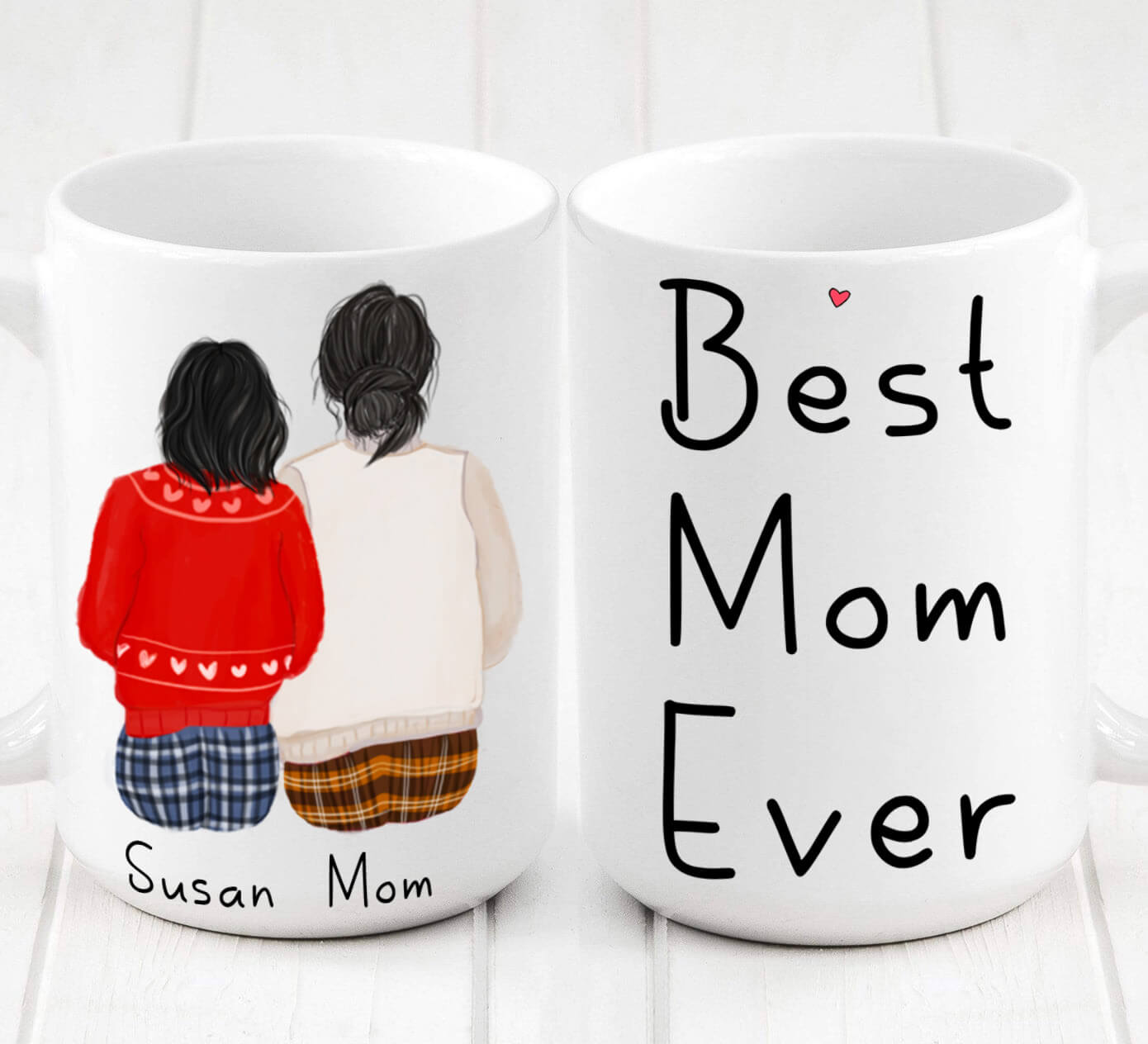 Personalized Daughter and Mom Mug, Best Mom Ever Mug