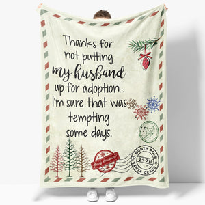 Blanket Christmas Gift Ideas for Mother in Law Not Putting My Husband for Adoption 20120202 - Fleece Blanket