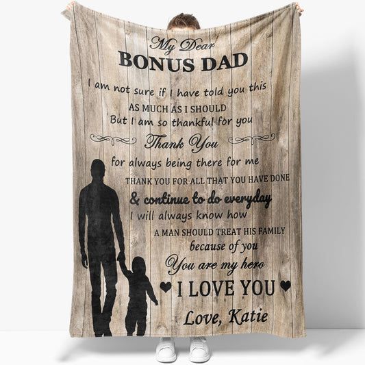 Blanket Gift ideas For Step Dad, Thank You for Always