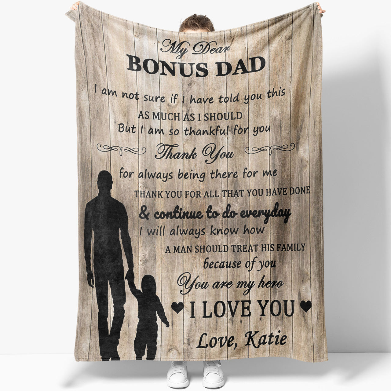 Blanket Gift ideas For Step Dad, Thank You for Always