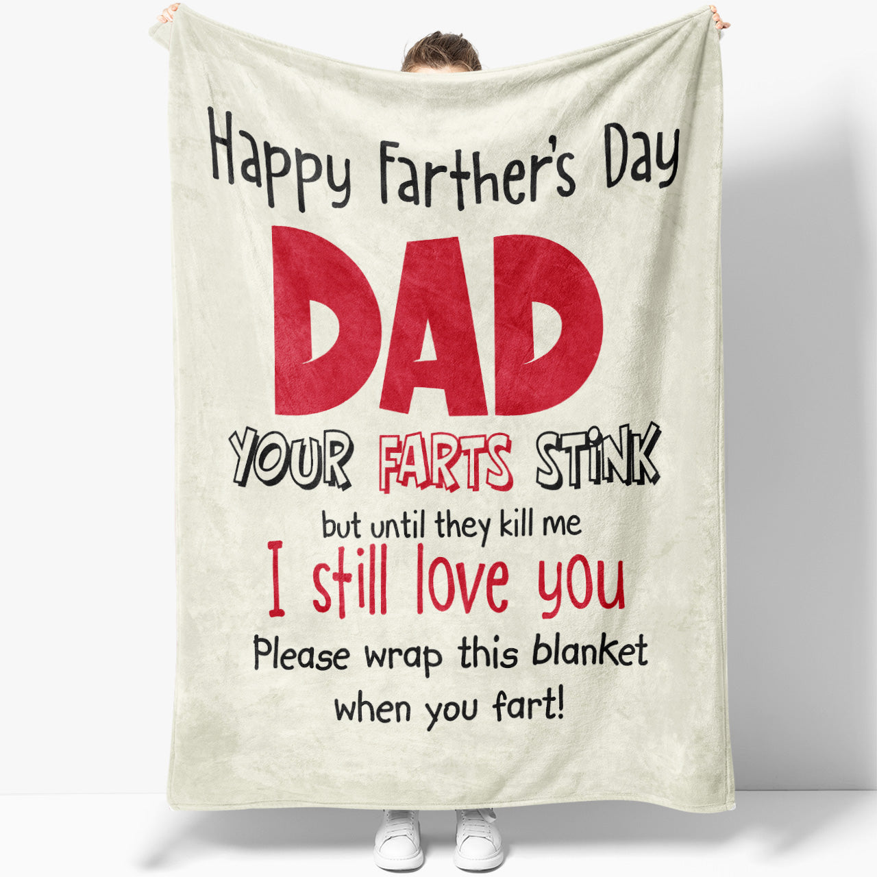 Blanket Gift Ideas For Dad, Funny Fart Fathers Day Blanket Gift