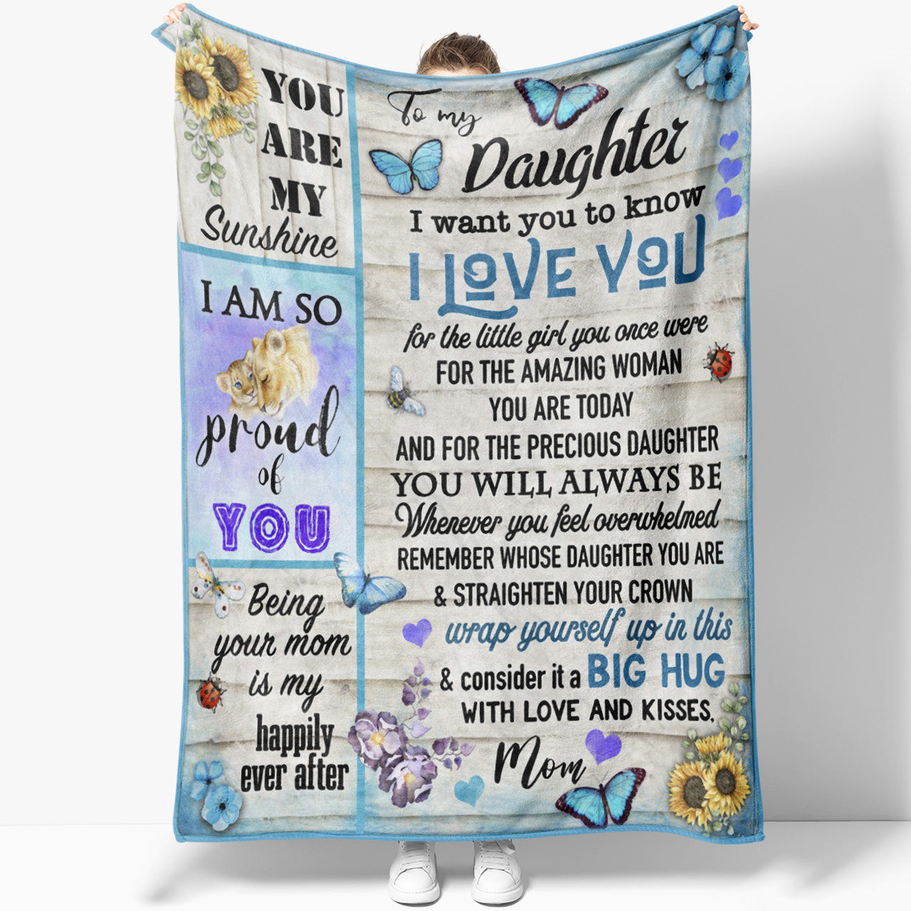 Blanket Birthday Gifts For Daughter, You Are My SunShine, Sunflower