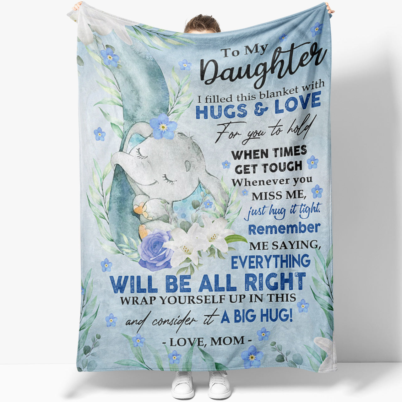 Blanket Valentines Day Gifts For Daughter, You Mean The World to Me