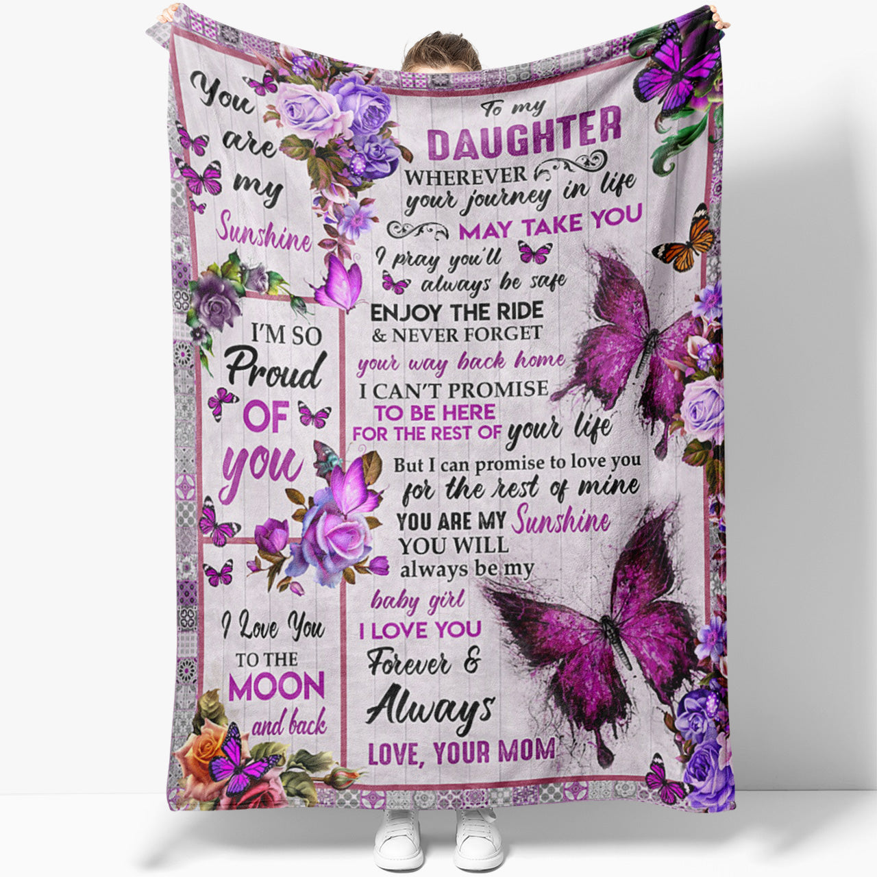 to My Mom Gifts Blanket Flower Butterfly Ultra-Soft Micro Fleece Throw  Blankets, Gifts for Mothers Day for Mom from Daughter| from Daughter Son  Gift