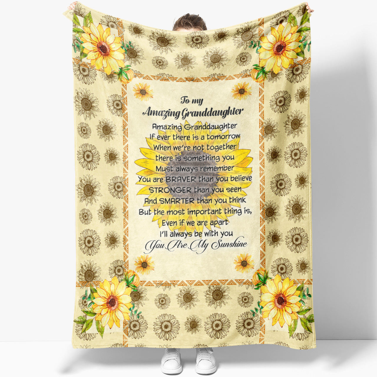 Blanket Gift Ideas for GrandDaughter, Sunflower Hippie