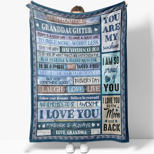 Blanket Gift For Granddaughter, Best Version of You