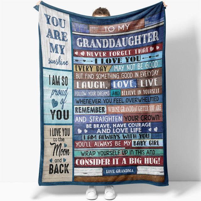 Blanket Gift For Granddaughter, Birthday Gifts for Granddaughter, I Love You