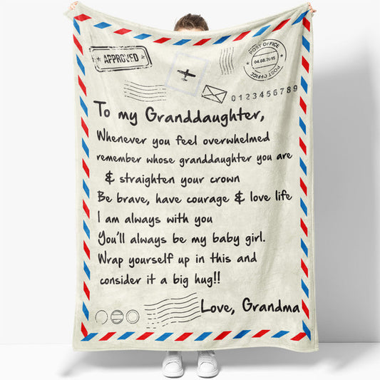 Blanket Gift For Granddaughter, Sweet Gifts For Granddaughter, Be Brave Courage