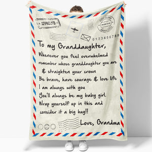 Blanket Gift For Granddaughter, Sweet Gifts For Granddaughter, Be Brave Courage