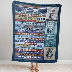 Blanket Gift For Grandson, Keepsake Gifts For Grandsons, I Believe in You