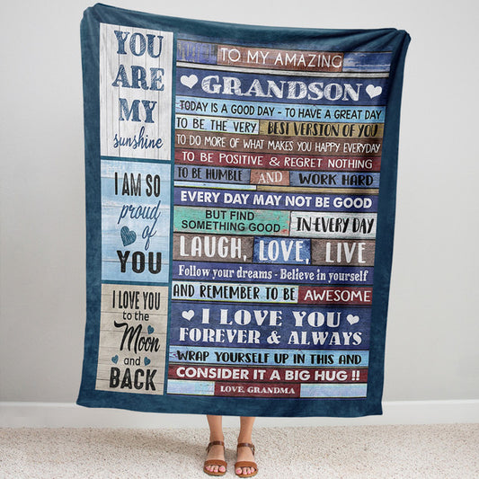 Blanket Gift For Grandson, Gifts For Grandson From Grandma, Best Version of You