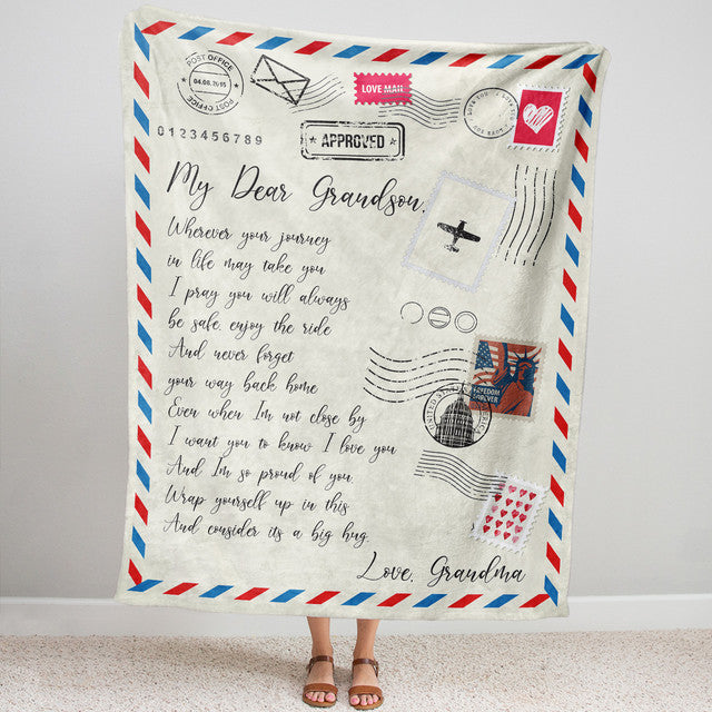 Blanket Gift For Grandson, Gifts For Grandson From Grandma, Your Life Journey