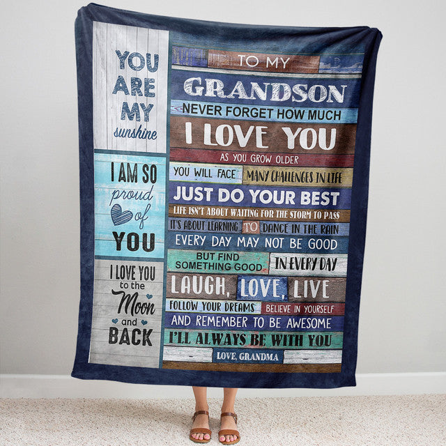 Blanket Gift For Grandson, Graduation Gifts For Grandsons, I Love You