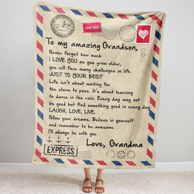 Blanket Gift For Grandson, Graduation Gifts For Grandson, Follow Your Dreams, Birthday