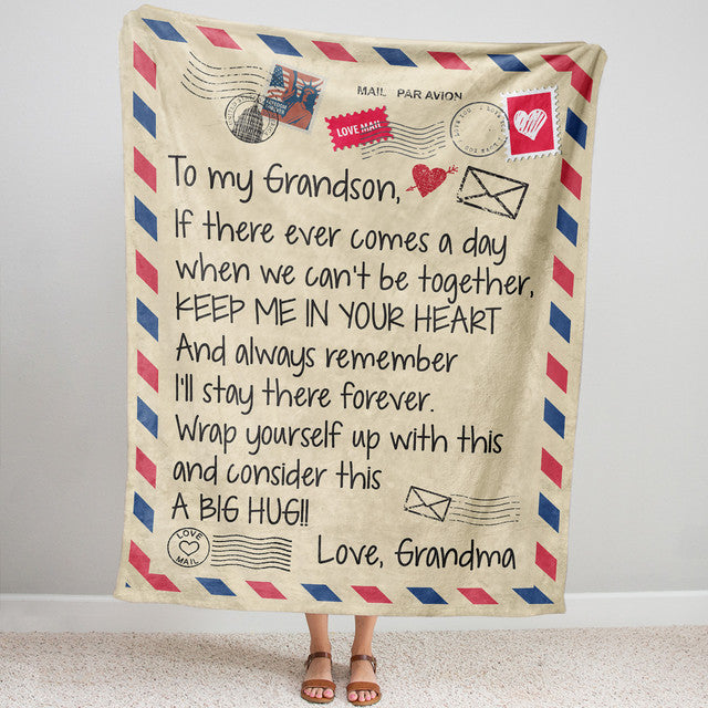 Blanket Gift For Grandson, Grandpa And Grandson Gifts, Me in Your Heart