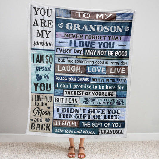 Blanket Gift For Grandson, Grandpa And Grandson Gifts, The Moon and Back