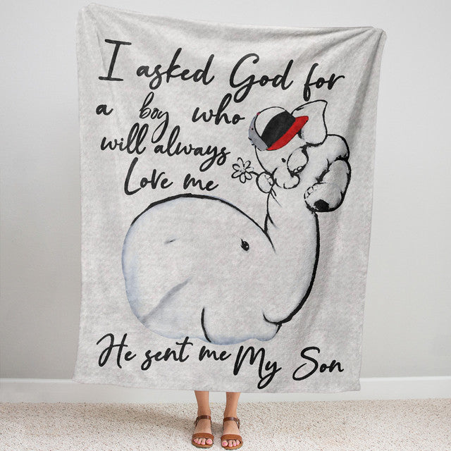 Blanket Gift Ideas For Mom, Postpartum Gifts, Asked God for a Boy
