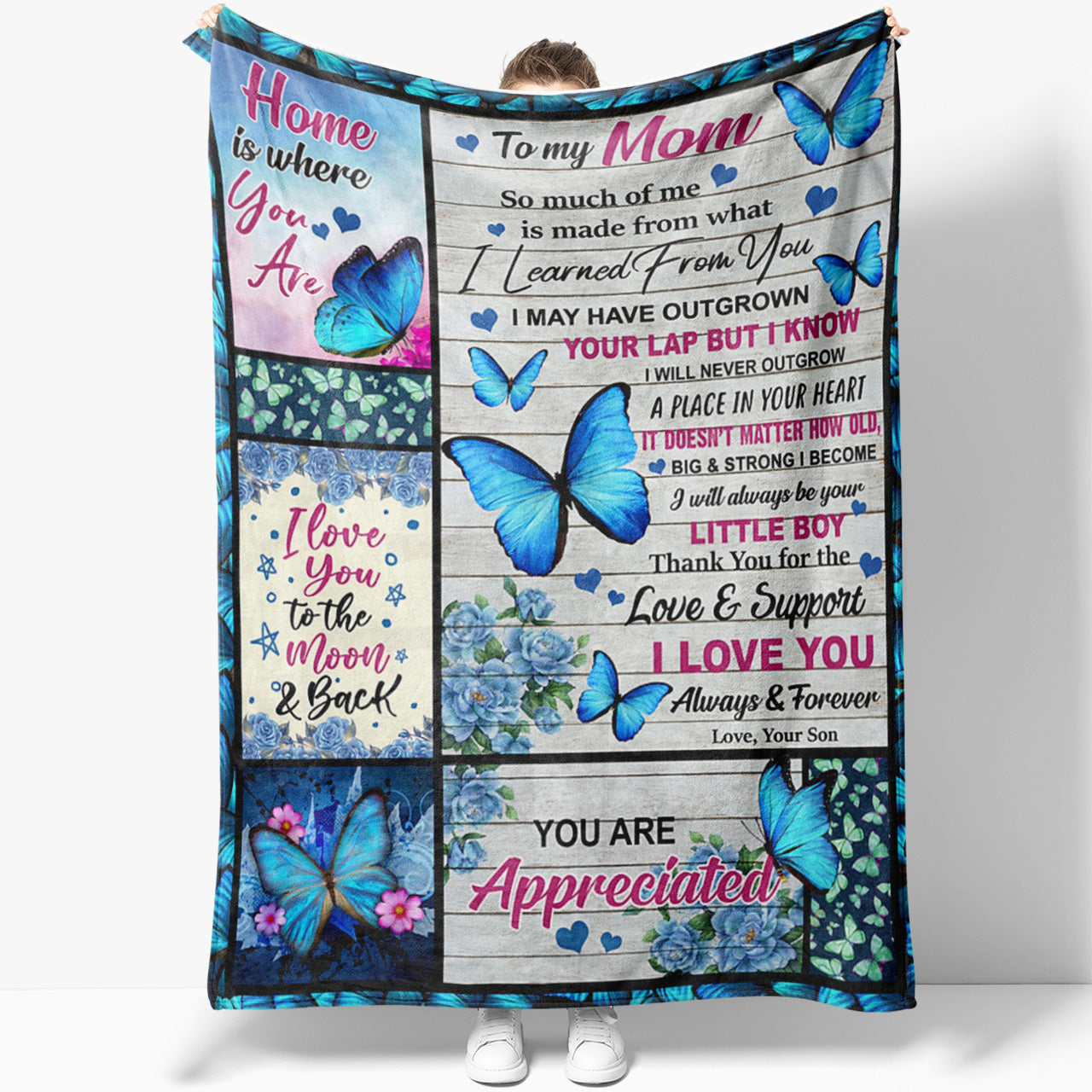 Gifts for Mom, Mom Birthday Gifts, Christ-mas Gifts for Mom from Daughter, Mom Gifts, I Love You Mom Blanket Gifts for Mom, Gift for Mom from Son