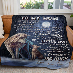 Blanket Gift Ideas For Mom, Loving Wolf Mom