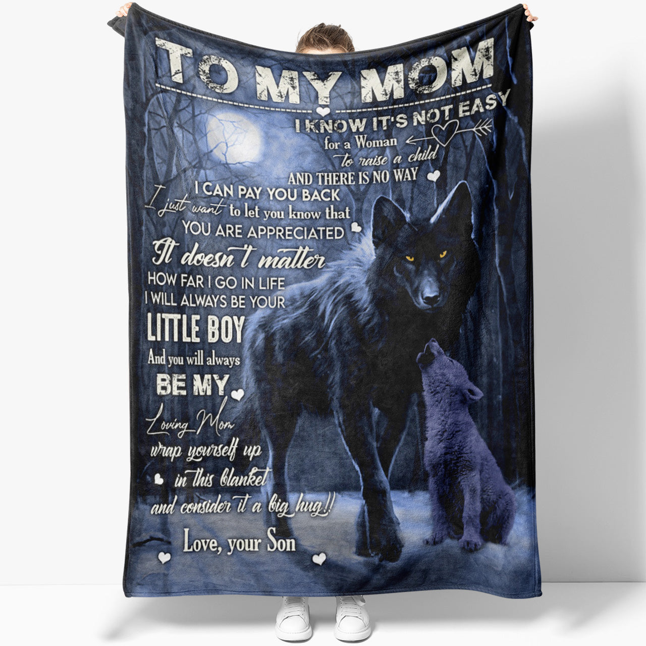 Blanket Gift Ideas For Mom, My Loving Wolf Mom