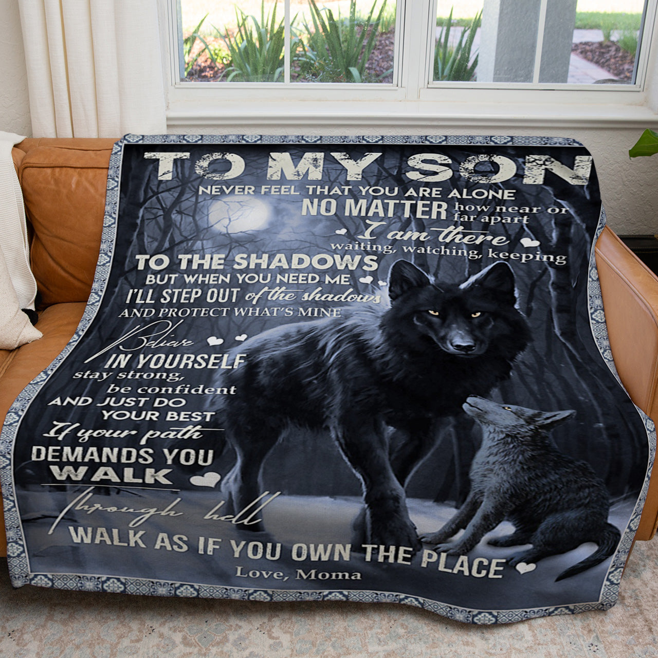 Blanket Gift ideas For Son, I Am There, Wolf Love