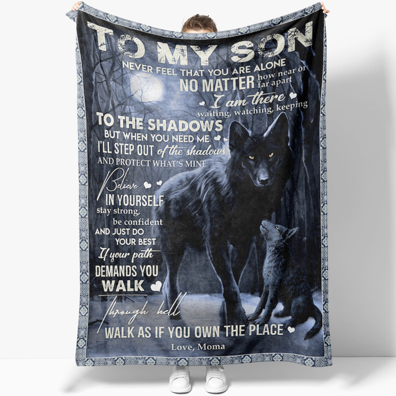 Blanket Gift ideas For Son, I Am There, Wolf Love