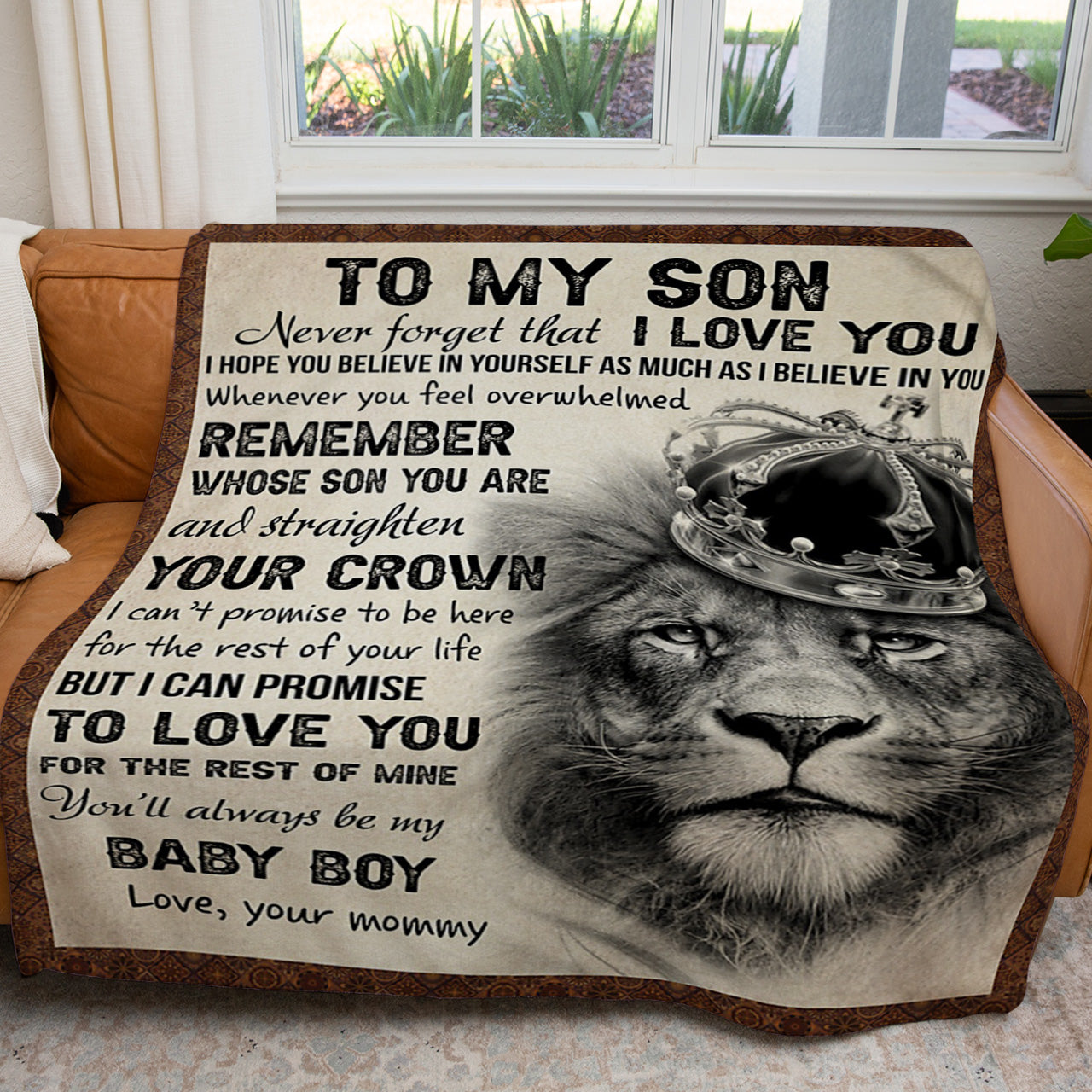 Blanket Gift ideas For Son, I Love You Lion Son