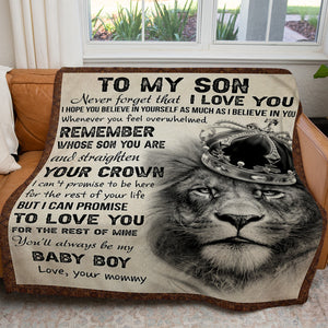 Blanket Gift ideas For Son, I Love You Lion Son